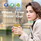 Wheat Straw Cups 6 PCS Good Alternative to Plastic Reusable Cups 12 oz Unbreakable Drinking Cup Reusable Dishwasher Safe Water Plastic Glasses Yellow