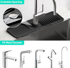 17.7inch Faucet Mat for Kitchen Sink [5°Slope Fast Self-draining] Kitchen Sink Splash Guard Silicone Kitchen Sink Faucet Mat Splash Guard for Kitchen Sink Area Tidy Splash Faucet Guard Draining Mat
