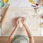 25"L x 18"W Silicone Baking Mat with Raised Edge – Perfect for Pastries, Bread, Cookies, Pizza, Fondant and Pasta