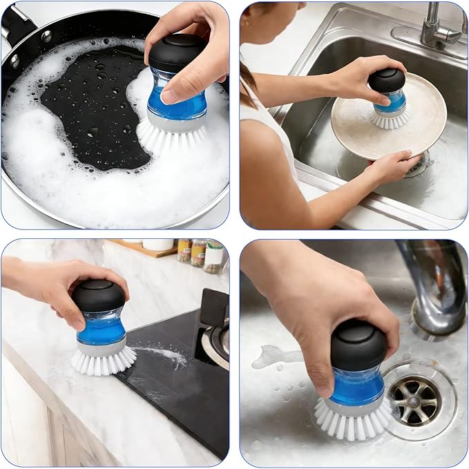 4 Pack Brush Refills for OXO Dish Brush Refill B, Brush Head Replacement OXO Dish Brush Replacement Head（Grey Round）