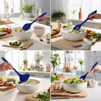 Culinary Couture Blue Silicone Kitchen Utensils Set of 6, Non-Stick Heat-Resistant Silicone Kitchen Utensils Set with Steel Inner Core