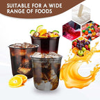 KesaPlan 100 Pcs 12 oz Black Clear Plastic Cups, Disposable Stemless Wine Glasses for Halloween Graduation Party, Round Bottom Plastic Cocktails Cups, Disposable Cold Drinks Cup for Birthday Wedding