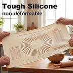 25"L x 18"W Silicone Baking Mat with Raised Edge – Perfect for Pastries, Bread, Cookies, Pizza, Fondant and Pasta