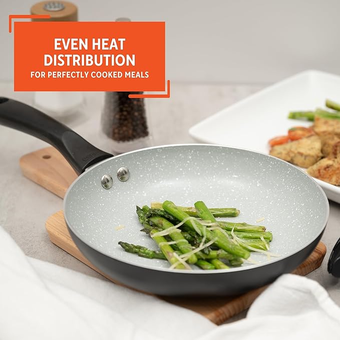 IMUSA 8" Premier Ceramic Nonstick Fry Pan with Cool Touch Handle, Matte Black