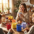 13 oz Plastic Coffee Mugs set of 6 - Unbreakable Coffee Mug, BPA Free Microwave & Dishwasher Safe - Reusable Thick Wall Drinking Cups for Indoor and Outdoor (Assorted Color)