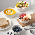 DOWAN Serving Bowls, 64/42/22/12 Oz Serving Dishes for Entertaining, Soft White Porcelain Nesting Bowls Set, Microwave & Dishwasher Safe, Versatile Prep Bowls for Fruit Salad Pasta Dessert Cereal