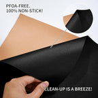 RENOOK Grill Mats for Outdoor Grill, Set of 8 （4 Black+4 Copper）BBQ Grill Mat for Outdoor Gas Grill, Non-Stick Cooking Sheets, 15.75 X 13 Inch