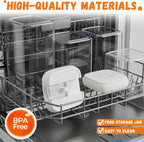 Airtight Food Storage Containers with Lids 7 pcs Plastic Kitchen and Pantry Organization Canisters for Cereal, BPA Free Kitchen Canisters for Spaghetti, Pasta (Airtight Food)