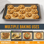 Silicone Baking Mat - 3 Pack Reusable Silicone Baking Sheet Liner for Oven - Half Sheet Nonstick Mat 16.5"x11.6" for Bread, Dough, Macaron, Cookie Cooking Liners for Kitchen Counter Bakery Supplies