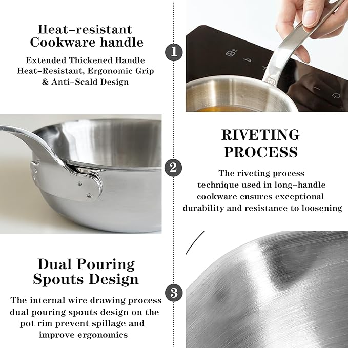 5.1-Inch Mini Egg Pan, 304 Stainless Steel Omelet Pan, Sauce Pan Mini Skillet for Egg Frying Pan, Butter Warmer Small Pot Cooking with 11" Scraper,Purple