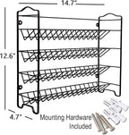 SWOMMOLY Spice Rack Organizer with 32 Empty Square Glass Spice Jars, 386 White Spice Labels with Chalk Marker and Funnel Complete Set, Seasoning Organizer for Countertop, Cabinet or Wall Mount