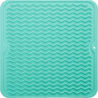 MicoYang Silicone Dish Drying Mat for Multiple Usage,Easy clean,Eco-friendly,Heat-resistant Silicone Mat for Kitchen Counter or Sink,Refrigerator or Drawer liner Mint M 12 inches x 12 inches