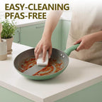 Non Stick Frying Pan Skillet,Egg Pan,Omelet Pan,PFOA Free,8 Inch Ceramic frying pan,Induction with all cooktops,non-slip grip.Green
