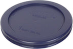 Pyrex 7202 1-Cup Glass Bowl & 7202-PC Dark Blue Lid (4-Pack) - Made in USA