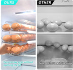 Egg Holder for Fridge, Automatic Rolling Egg Container for Refrigerator, Stackable Fridge Organizers and Storage with Lid, Clear Plastic Egg Dispenser & Tray (2 Tier)