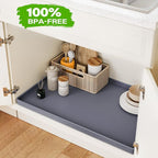 FLATO Waterproof Under Sink Mat 37" x 22" Shelf Liner for Kitchen and Bathroom, Cabinet Protector, Organizers and Storage, Flexible Silicone Drip Tray