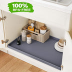FLATO Waterproof Under Sink Mat 25" x 22" Shelf Liner for Kitchen and Bathroom, Cabinet Protector, Organizers and Storage, Flexible Silicone Drip Tray