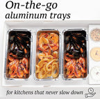 Spare Essentials (55 Pack Aluminum Loaf Pans with Lids 1.5 LB Disposable Bread Tins for Baking, Lunch Containers, Single Serve Baking Dishes - Foil Loaf Pans, Aluminum Bread Pans 7.8 x 4.3 x2 Inches