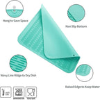 MicoYang Silicone Dish Drying Mat for Multiple Usage,Easy clean,Eco-friendly,Heat-resistant Silicone Mat for Kitchen Counter or Sink,Refrigerator or Drawer Liner Mint 2XL 24 inches x 18 inches