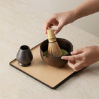 Matcha Whisk Set, Matcha Set with Ceramic Matcha Bowl, Bamboo Whisk & Holder, Sifter, Tea Scoop (Black Gold)