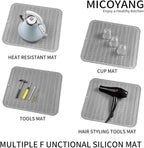 MicoYang Silicone Dish Drying Mat for Multiple Usage,Easy clean,Eco-friendly,Heat-resistant Silicone Mat for Kitchen Counter or Sink,Refrigerator or Drawer Liner Grey 2XL 24 inches x 18 inches