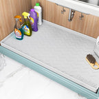 TigeJoy Under Sink Mats for Kitchen Waterproof, Leak-Proof Silicone Mat Sink Protector and Cabinet Liner, Kitchen Essentials Organizer and Storage 22" x 19" White