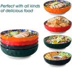 vancasso Large Serving Bowls, 78 Oz Extra Large Salad Bowls Set of 2, Bohemian Decorative Bowls for Salad, Fruit, Pasta and Dinner, Serving Dishes Set for Party, Dishwasher & Microwave Safe－Red