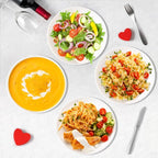 Kyraton Pasta Bowls Set of 4, 37oz Salad Bowls White Soup Bowls Large Pasta Serving Bowl Plastic Unbreakable Serving Dishes Dinner Bowls (White)