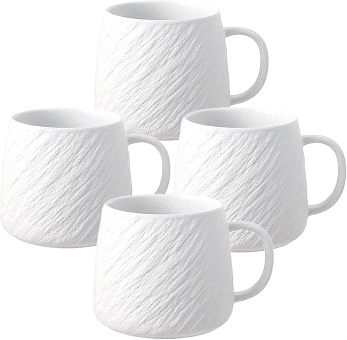 Ceramic Rock-Textured Coffee Mugs Gift Set, 17 oz Mug Set of 4, Large Capacity Coffee Cup Set Tea Cup tazas para café Big Stoneware Mug for Latte, Hot Chocolate, Cocoa, Cappuccino