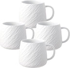Ceramic Rock-Textured Coffee Mugs Gift Set, 17 oz Mug Set of 4, Large Capacity Coffee Cup Set Tea Cup tazas para café Big Stoneware Mug for Latte, Hot Chocolate, Cocoa, Cappuccino