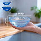 Tinybee 50 Pack Blue Plastic Bowls - Blue Disposable Bowls for Party with Gold Rim, 16-20oz Premium Hammered Bowls Disposable Heavy Duty, Plastic Salad Bowls for Milk Cereals, Snacks, Salads