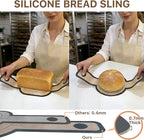 Silicone Bread Sling for Dutch Oven, 2 PCS Non-Stick Reusable Baking Mat with Long Handles, Oval & Round Sourdough Transfer Mat Easy to Clean (Gray)