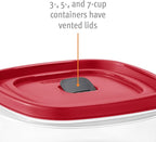 Rubbermaid 60-Piece Food Storage Containers with Lids, Microwave and Dishwasher Safe, Red Color, Ideal for Meal Prep and Pantry Storage