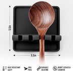 Zulay Kitchen Silicone Utensil Rest - BPA-Free, Durable Spoon Rest with Drip Pad - Heat-Resistant for Stove Top & Counter - Kitchen Gadget Holder