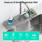 17.7'' Faucet Mat for Kitchen Sink [5°Slope Fast Self-draining] Kitchen Sink Splash Guard Silicone Kitchen Sink Faucet Mat Splash Guard for Kitchen Sink Area Tidy Splash Faucet Guard Draining Mat
