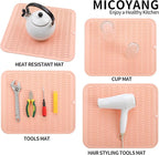 MicoYang Silicone Dish Drying Mat for Multiple Usage,Easy clean,Eco-friendly,Heat-resistant Silicone Mat for Kitchen Counter or Sink,Refrigerator or Drawer Liner Pink XL 18 inches x 16 inches