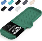 Zulay Kitchen Large Silicone Sponge Holder (12x4) – Flexible Sink Organizer Tray for Kitchen & Bathroom – Multipurpose Soap Dish for Sponges, Makeup, Trinkets & More (Pine Green)