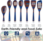 Wooden Spoons for Cooking, Pakkawood Kitchen Utensil Set Spectrum Color, Premium Durable Wooden Utensils for Nonstick Cookware, Heat Resistant, Smooth Finish, Comfortable Grip, 7 Piece