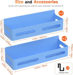 4 Pack Strong Magnetic Spice Rack for Refrigerator, Multipurpose Magnetic Shelf for Fridge with 4 Hooks for kitchen and Bathroom Organization, Blue