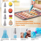 Macaron silicone baking mats - Macaroon Baking suppliers 1 Quarter Sheet + 2 Half Sheet Macaron Baking Mat,Macaron Baking Sheet,2 Piping Pastry Bag with Bag Tie,6 Piping Tips