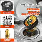 Sink Drain Strainer - Sink Stopper, 3-in-1 Kitchen Stainless Steel Drain Plug with Anti-Clog Basket, Pop-Up Cover Fits Standard 3-1/2” Openings for Double Bowl Kitchen Sinks,Black