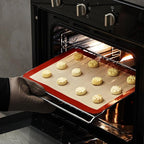 KitchenRaku 2-Pack Silicone Baking Mat, 16.5"x11.6" Reusable Silicone Baking Sheets for Oven, BPA Free Nonstick Bakeware Mats for Cookies, Macarons, Bread and Pastry