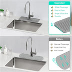 14.6'' Faucet Mat for Kitchen Sink [5°Slope Fast Self-draining] Kitchen Sink Splash Guard Silicone Kitchen Sink Faucet Mat Splash Guard for Kitchen Sink Area Tidy Splash Faucet Guard Draining Mat