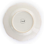 Elama Round Decorated Stoneware Scallop Embossed Dinnerware Dish Set, 16 Piece, Luna