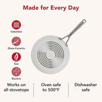 KitchenAid Hard Anodized Ceramic Induction Nonstick Cookware Frying Pan/Skillet, Dishwasher Safe, 10 Inch Non Stick Fry Pan with Stainless Steel Handle - Porcelain White