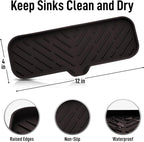 Zulay Kitchen Large Silicone Sponge Holder (12x4) – Flexible Sink Organizer Tray for Kitchen & Bathroom – Multipurpose Soap Dish for Sponges, Makeup, Trinkets & More (Chocolate)