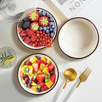 Ceramic Bowls with Lids Set of 4,20 oz Ceramic Serving Bowls with Lids for Kitchen,Office Lunch,Picnic, 5 Inch Prep Bowls for Meal Prep, Cereal, Salad, Microwave Dishwasher Safe