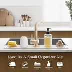 eormoe 30 Inch Faucet Mat for Kitchen Sink - Instant Dry Sink Protector for Countertop, Extra-Long Diatomaceous Earth Stone Sink Tray Around Faucet for Kitchen Bathroom RVs (Light Grey, 30" x 3.9")