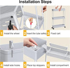 SPACELEAD Slim Storage Cart 4 Tier,Bathroom Organizer Rolling Utility,Mobile Shelving Unit Slide Out for Office, Kitchen, Laundry Room & Narrow Places,Gray