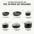 GreenPan Canterbury 10 Piece Cookware Pot and Pans Set, Hard Anodized PFAS-Free Healthy Ceramic Nonstick, Stainless Steel Handles, Versatile Cooking Essentials, Dishwasher & Oven Safe, Oxford Blue